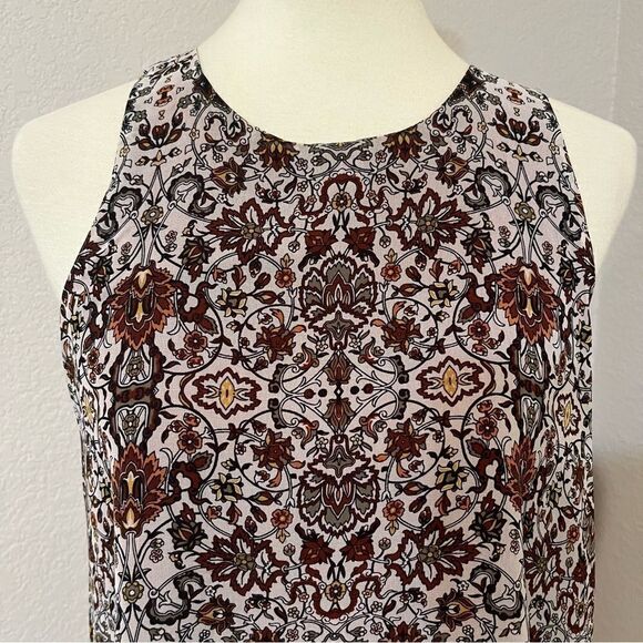 Max Studio Bohemian Floral Tank Size S Rust, Cream & Black - Picture 6 of 10